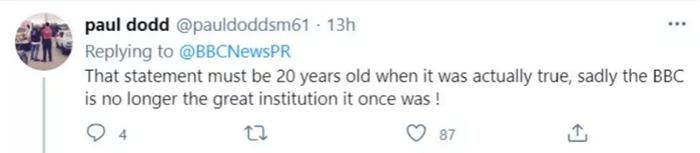 ▲这种言论真实的情况一定是20年前的事了,遗憾的是BBC已经不再是曾经的伟大机构了!