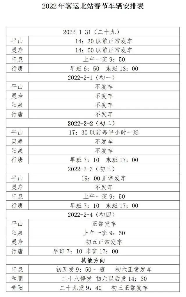 【最新消息】收藏｜石家庄公路枢纽五大客运站2022年春节期间运力安排出炉