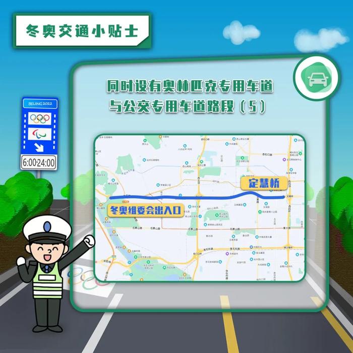 提示！奥林匹克专用车道启用路段社会车辆可以借用公交车道行驶