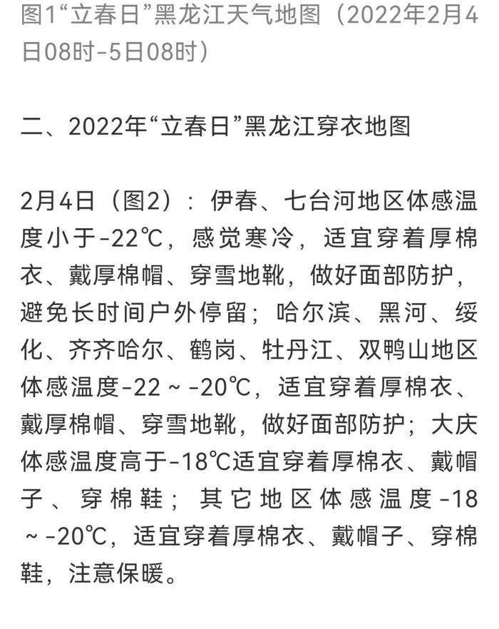 明天立春！黑龙江天气地图来了