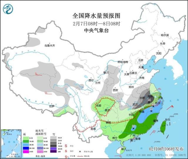 南方地区雨雪持续 湖北安徽局地有暴雪