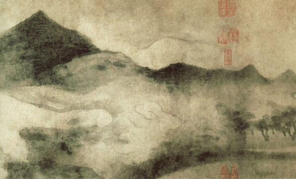 宋代米友仁《潇湘奇观图》局部
