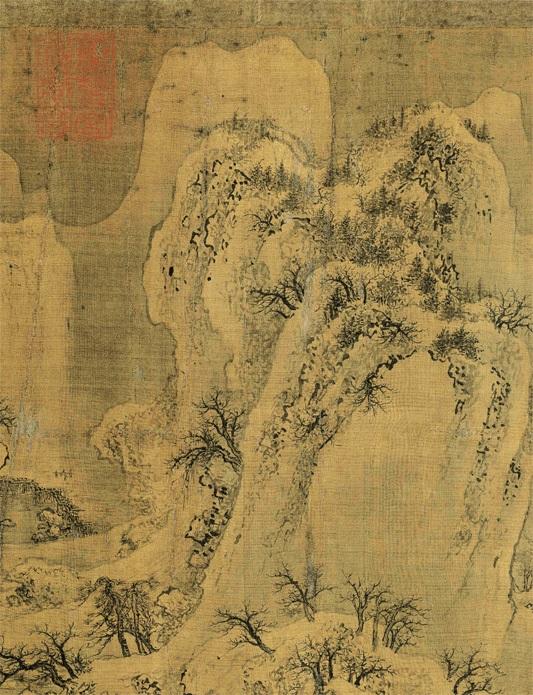 北宋 宋徽宗 《雪江归棹图》局部 故宫博物院藏