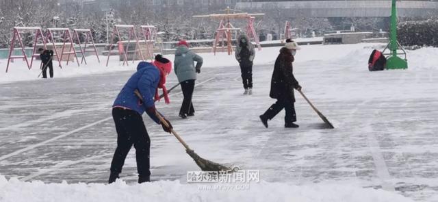 哈尔滨全市主干街路积雪清理完毕 今天还会有阵雪，交警部门发布提示