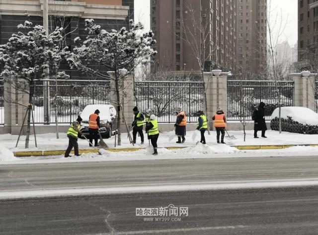 哈尔滨全市主干街路积雪清理完毕 今天还会有阵雪，交警部门发布提示