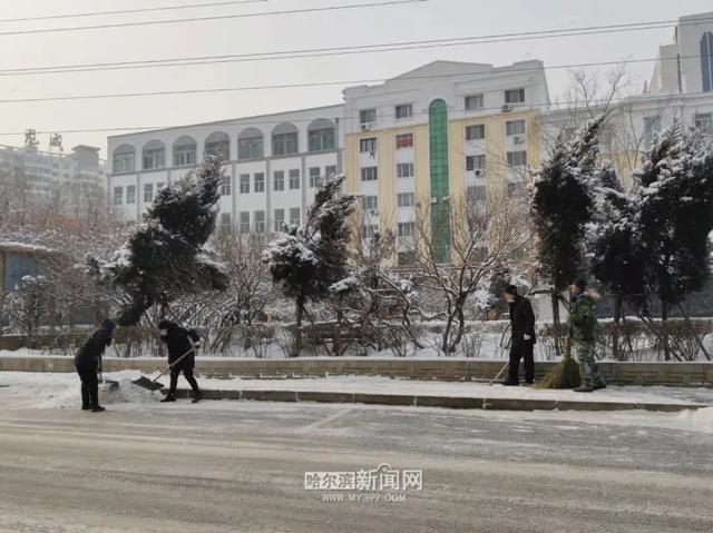 哈尔滨全市主干街路积雪清理完毕 今天还会有阵雪，交警部门发布提示