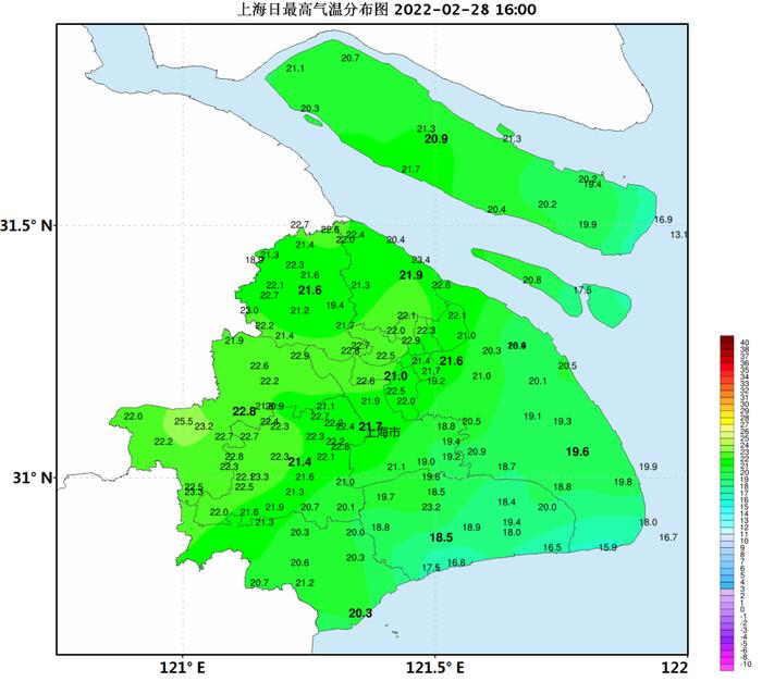 今天上海最高气温冲到了21℃，是否入春还要看这一天