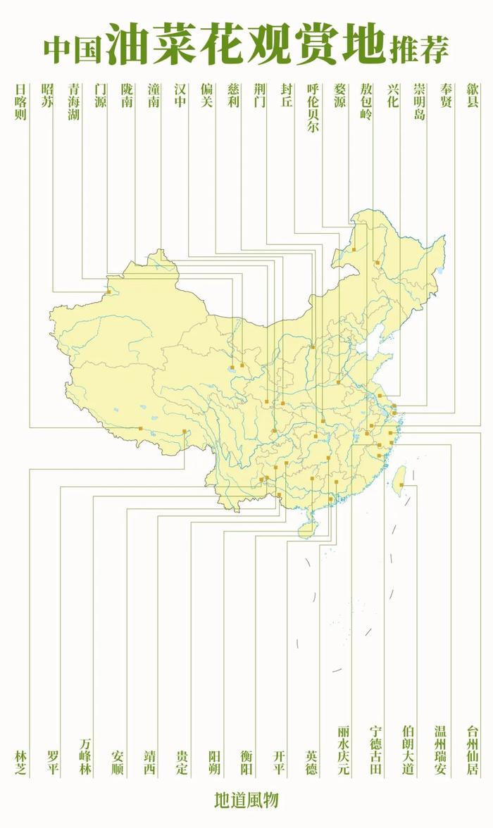 中国油菜花哪家强?制图/孙璐