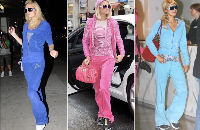 帕丽斯·希尔顿身穿Juicy Couture的Tracksuit