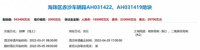 最新资讯︱海珠区赤沙车辆段地块起拍价94.54亿、广州第一季度写字楼空置率突破10%，租金环比下降0.1%