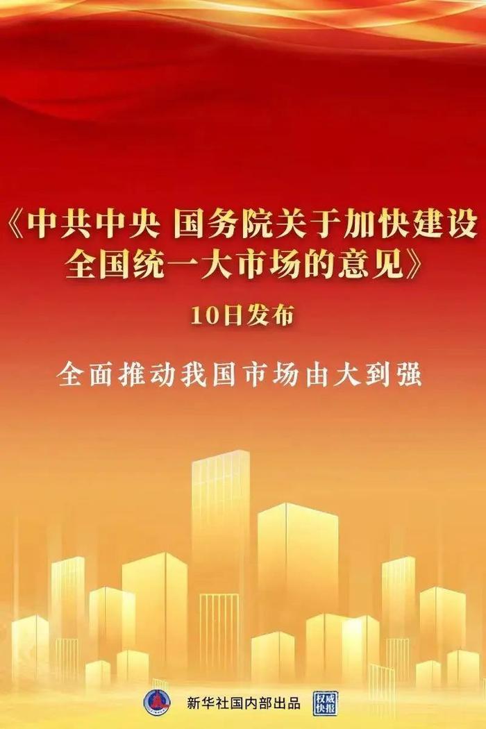 中央下发《关于加快建设全国统一大市场的意见》（精简版）