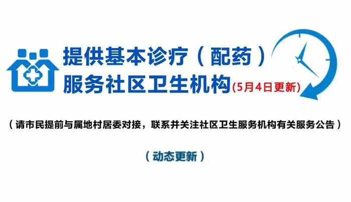 【便民】本市各社区卫生机构基本诊疗（配药）服务最新情况一览