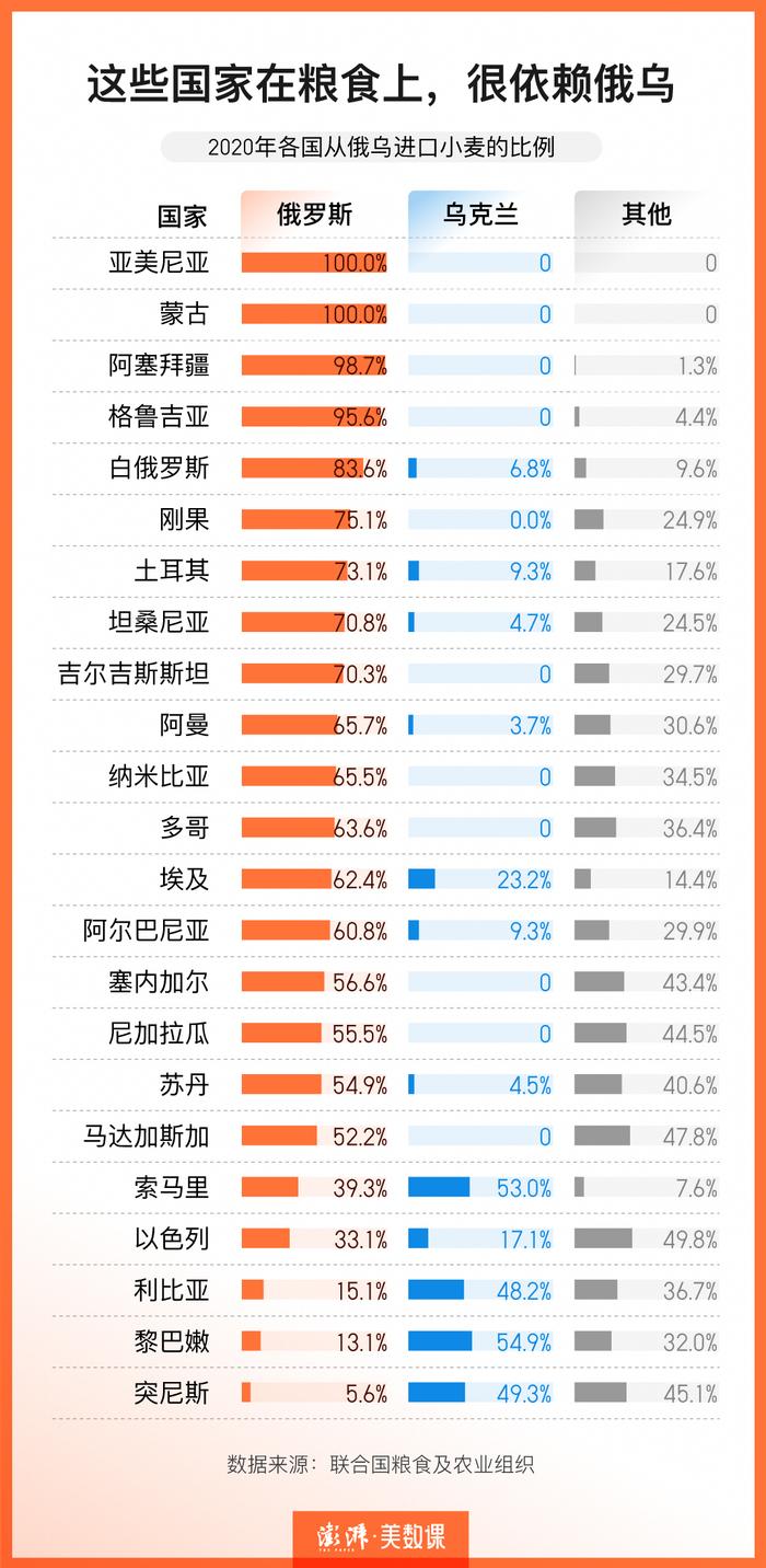 数说｜俄乌冲突致全球粮价飙升，哪些国家最受影响？