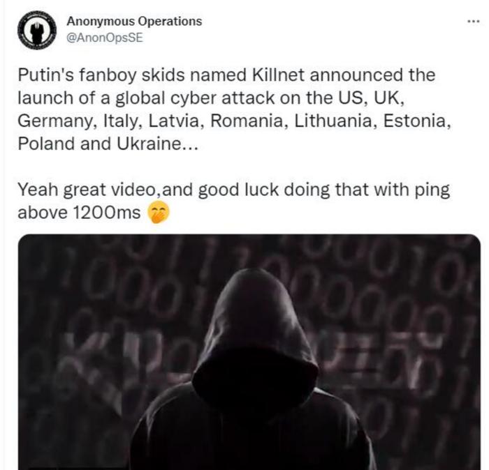 “匿名者”推特账号“AnonymousOperations”截图