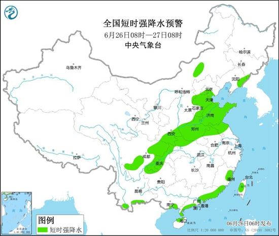 强对流天气黄色预警：京津冀等十省市局地有雷暴大风或冰雹