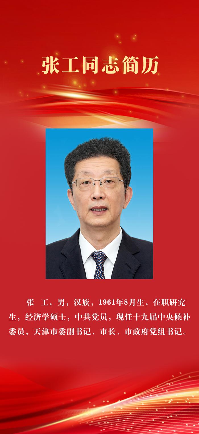 张工当选天津市市长，简历公布