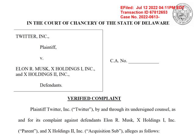 视频｜推特起诉马斯克 要求强制完成440亿美元收购协议