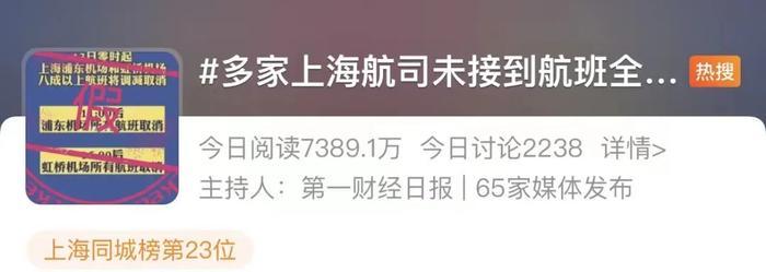 热搜炸了！上海两大机场80%以上航班取消？真相是...