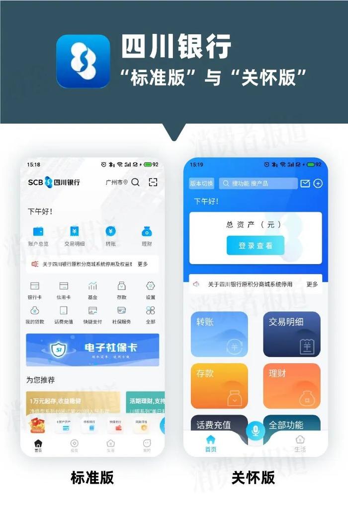 8款城商行APP“适老化”测评：杭州、长安银行有违规广告，华融湘江功能受限