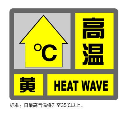 【注意】高温黄色预警发布，部分地区最高气温将超过35度
