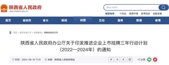 一图了解｜陕西省推进企业上市挂牌三年行动计划（2022—2024年）