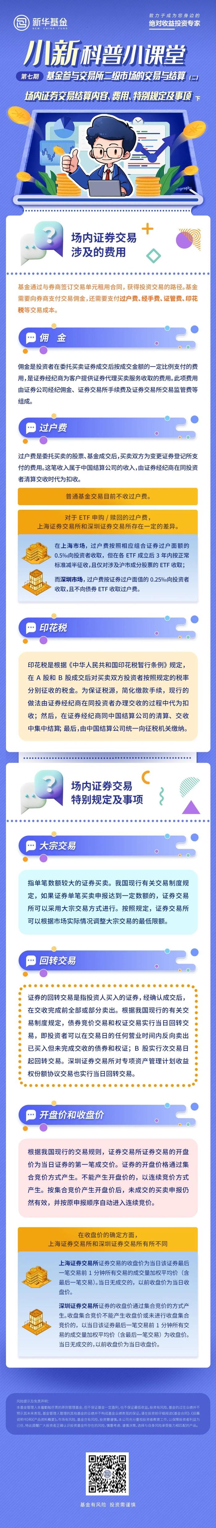 金融知识普及月 | 小新科普小课堂（第七期）：场内证券交易结算内容、费用、特别规定及事项（下）