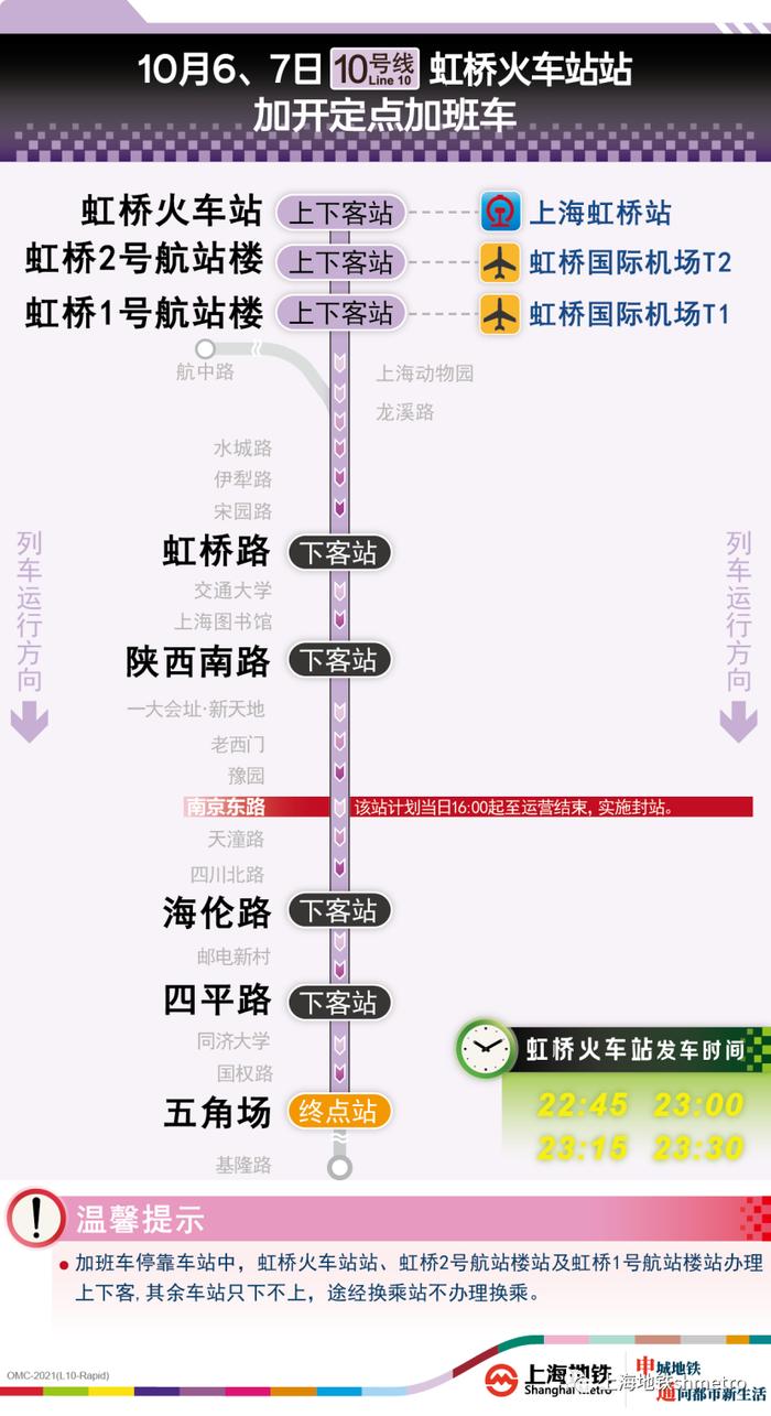 国庆长假期间，上海这6条地铁线路连续4天延时运营