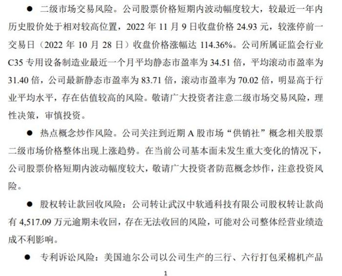 连续8板股价翻倍！供销社龙头8次预警，明确提示4大风险点