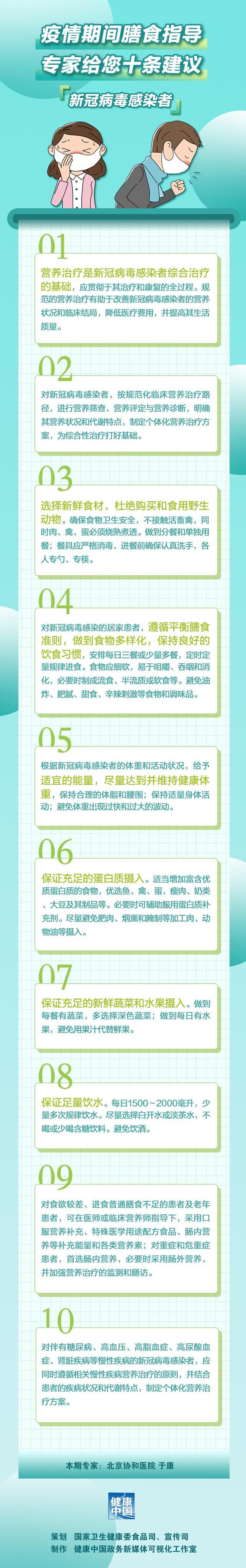 新冠病毒感染者 | 疫情期间怎么吃更科学？专家给您十条膳食建议！