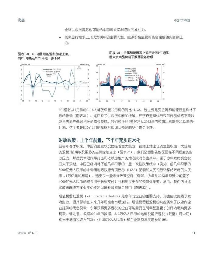 高盛1.6万字报告：中国2023年宏观展望（中英对照）