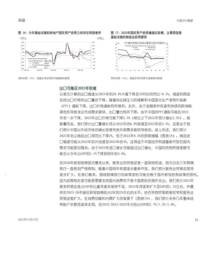 高盛1.6万字报告：中国2023年宏观展望（中英对照）