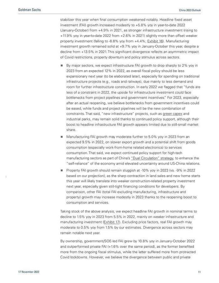 高盛1.6万字报告：中国2023年宏观展望（中英对照）