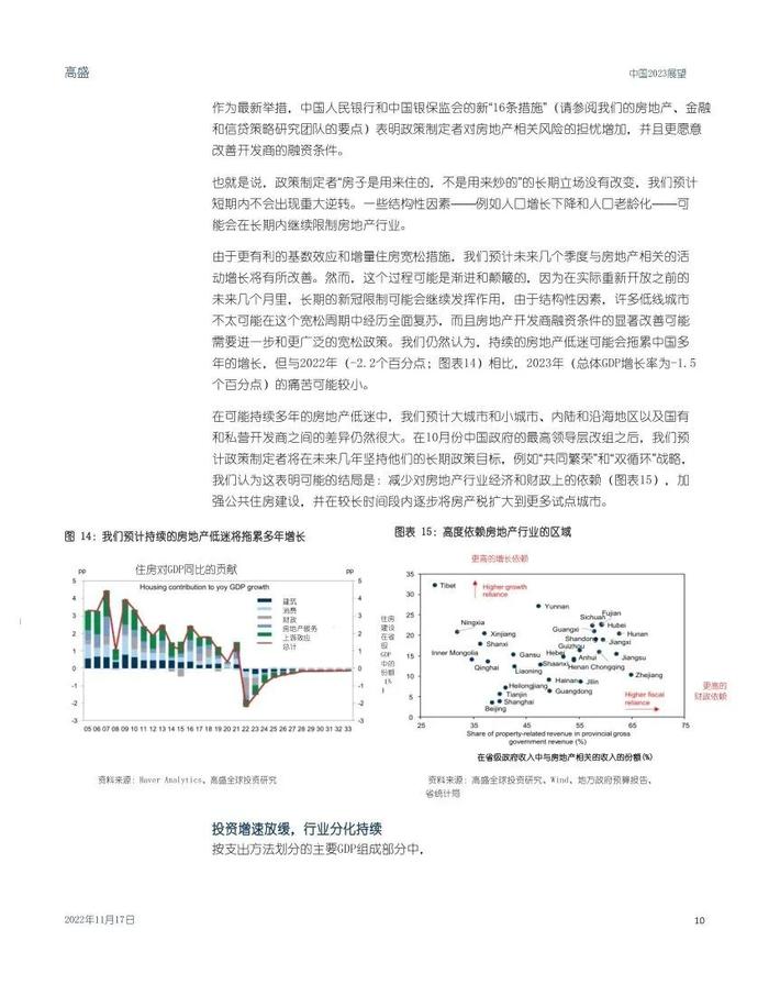 高盛1.6万字报告：中国2023年宏观展望（中英对照）