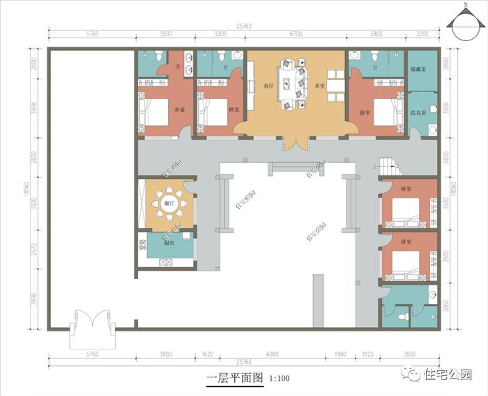 你们找的中式小院的户型图来啦！内含效果图+详细平面布局图