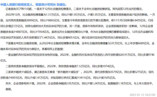 12月份的社融同比少增、年末影响社融表现的因素是什么？央行阮健弘回应