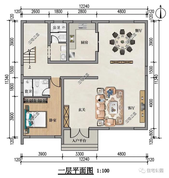 12×11米现代三层别墅，8米面宽大客厅、豪华套卧、时尚大露台全都有