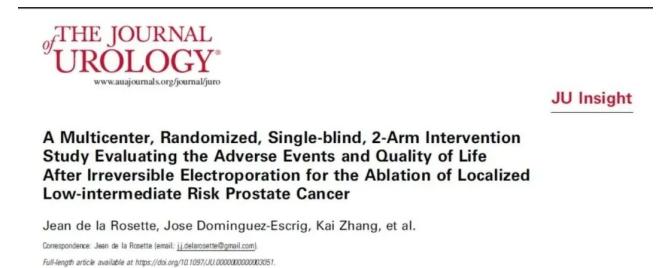 北京和睦家泌尿外科张凯教授在JAMA Surgery发表前列腺癌治疗新研究文章