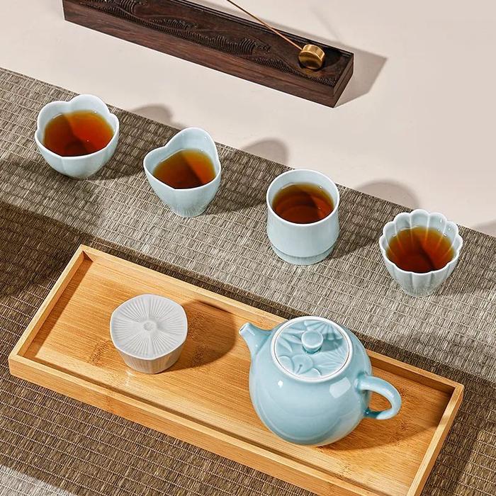 梅兰竹菊”茶器，花中气质，一眼就美到骨子里