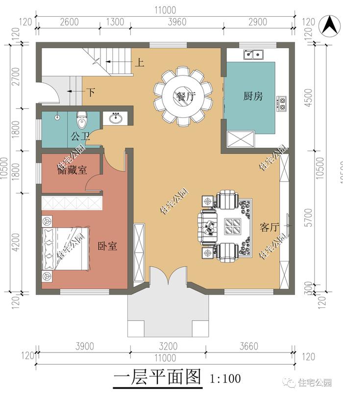 11×12米三层欧式别墅，6米面宽大客厅+朝南套卧打造舒适居住环境