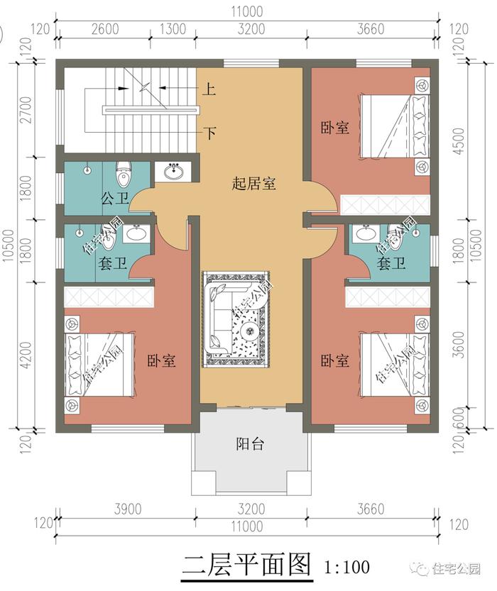 11×12米三层欧式别墅，6米面宽大客厅+朝南套卧打造舒适居住环境