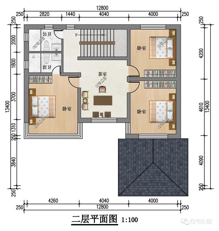 河南刘先生定制设计12×17米二层现代风小院，8米面宽大客厅采光通风效果好