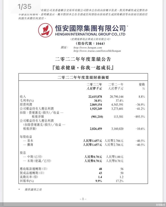 净利润下滑超四成，恒安国际高端牌能否缓解成本压力