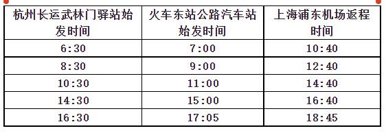 杭州到上海浦东机场开通专线