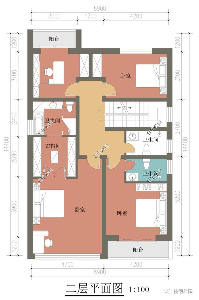 主体造价30万，9×14米徽派风三层别墅