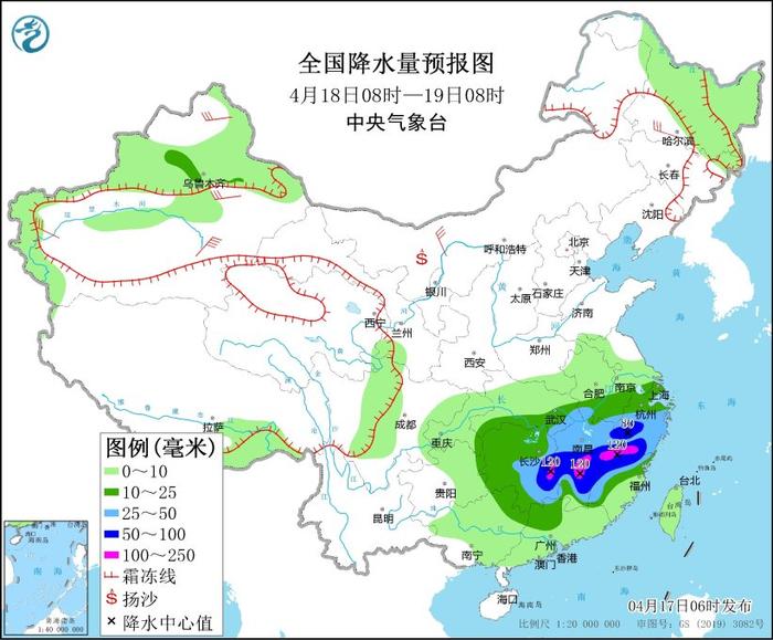 中央气象台:江汉江南华南将有较强降水过程,主要集中在18日