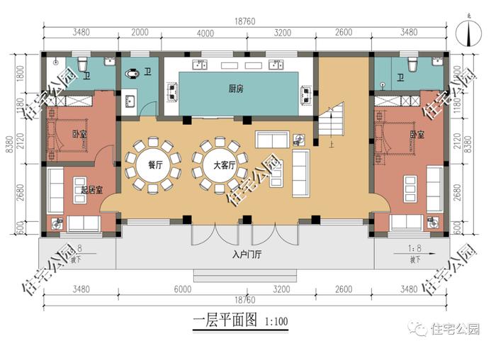 特价图纸丨可自住可民宿，18×8米现代二层别墅