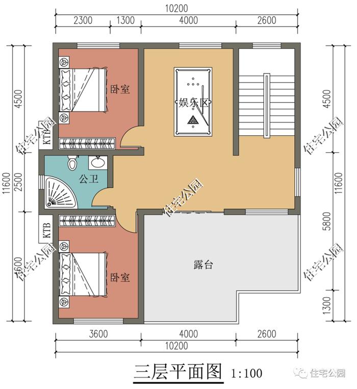 特价图纸丨双车位+大露台，13×15米现代三层美宅