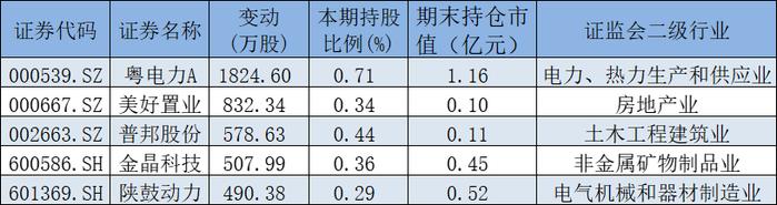 国家队一季度最新操盘：新进粤电力等5股前十大流通股东，增仓10股