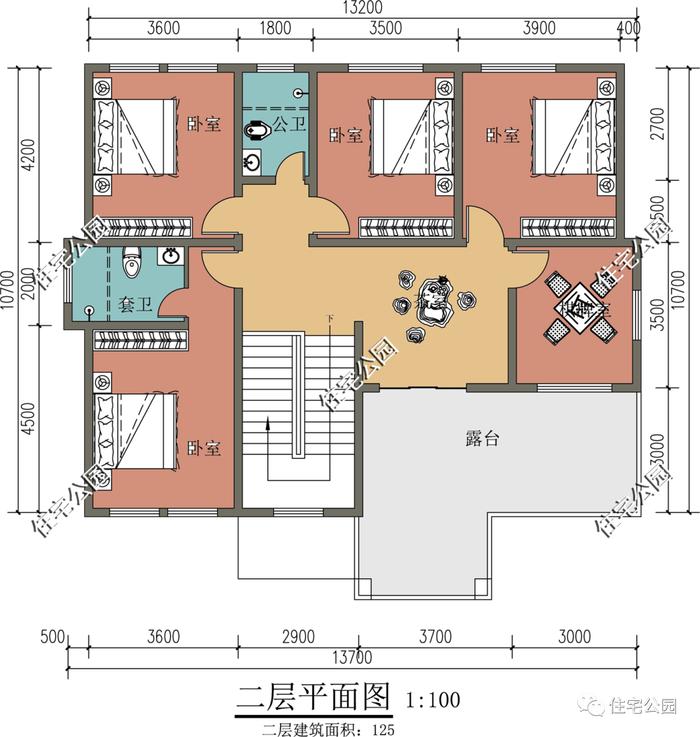 特价图纸丨16×10米现代别墅，7间卧室绝对够住