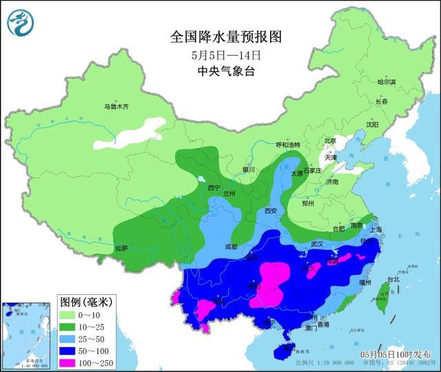 近两三天江南华南等地有较强降雨天气 10日后云南等气象干旱区将出现明显降雨